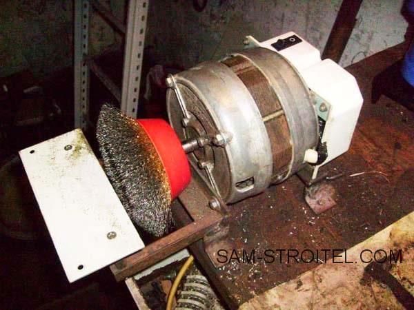 Зачистной станок из двигателя стиральной машины